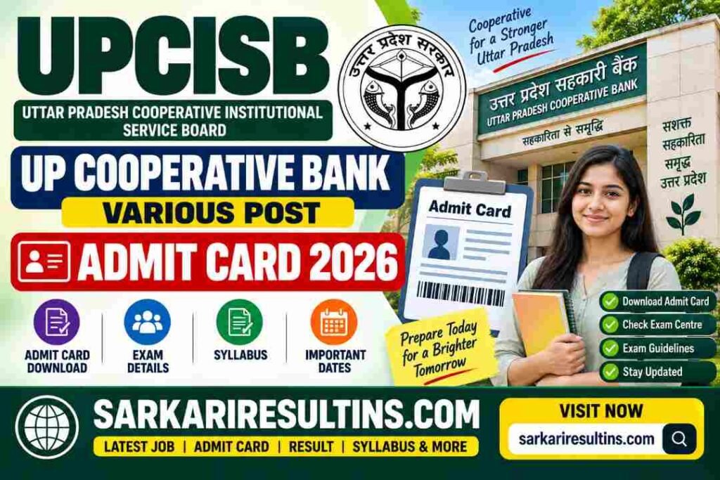 UPCISB UP Cooperative Bank Admit Card 2026
